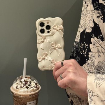溫柔風可愛蝴蝶結適用iphone14pro蘋果15手機殼11立體12pro小眾16promax全包鏡頭防摔15plus女13高級感小香風