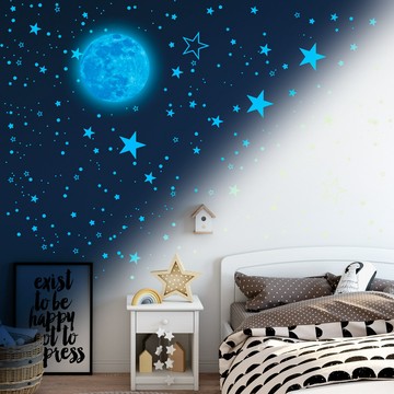 夜光貼紙 防水牆貼 夜光墻貼 防水PVC夜光貼紙 發光貼紙 星空夜光貼 螢光貼牆貼 房間客廳裝飾牆貼 髮光貼紙 遮醜神器