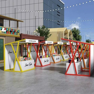 【免運/可開票】擺攤推車 集市網紅攤位架商業街美食零食飲品小推車售賣展示架流動小吃攤位