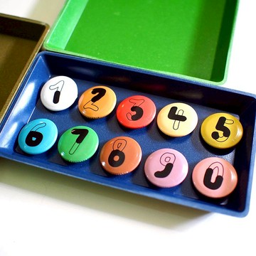 E*group  數字別針   2.5cm 徽章 別針