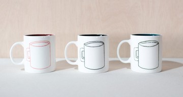 杯中杯－插畫白瓷杯