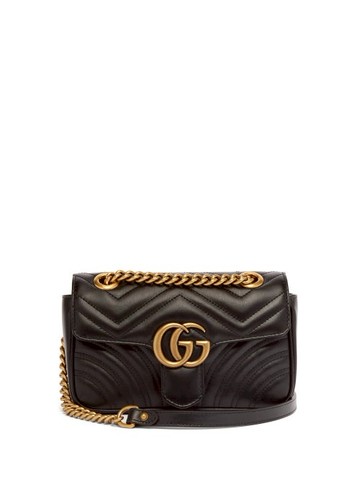 Gucci - GG Marmont Mini Quilted-leather Cross-body Bag - Womens - Black