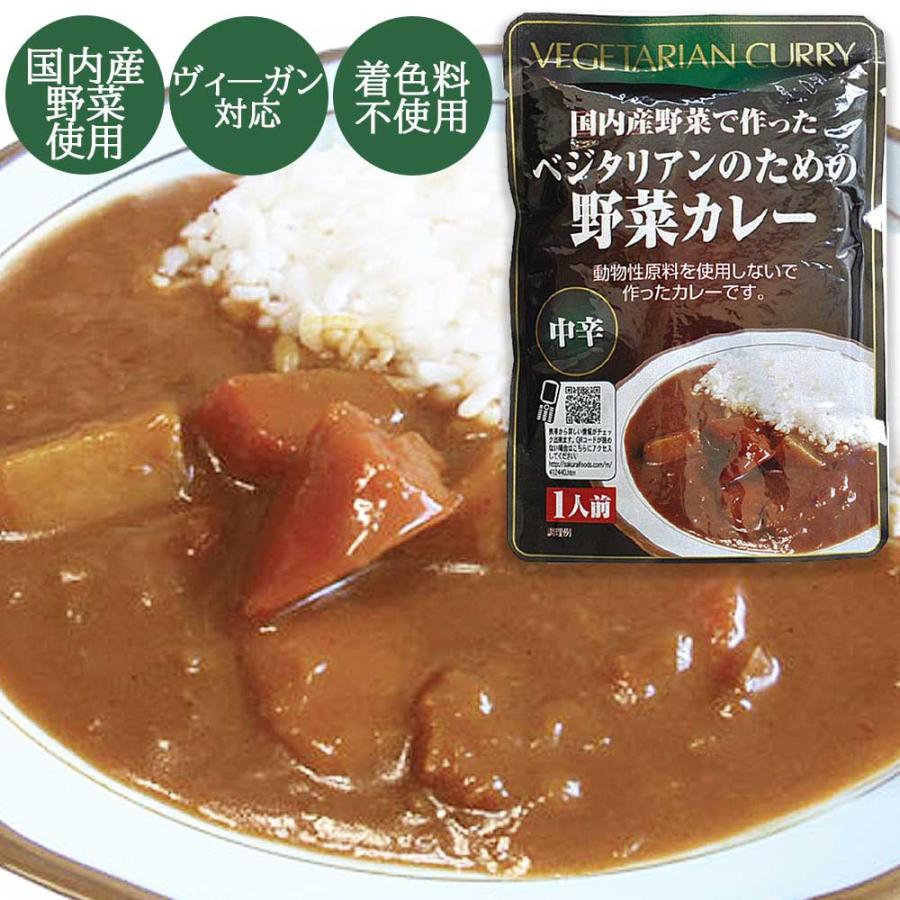 ベジタリアンのための野菜カレー(中辛)　200g［桜井食品］国産野菜使用　インスタント