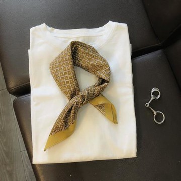 歐美百搭氣質裝飾小方巾絲巾女夏季搭T恤襯衫領巾男親子圍巾春秋