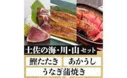 「土佐の海・川・山」 鰹たたき・うなぎ蒲焼き・あかうしセット