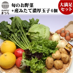 道の駅松浦海のふるさと館『旬のお野菜＋産みたて濃厚玉子6個』の大満足セット！