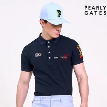 【ṔEARLY GATES】男款深藍色親膚紋理透氣快乾形態安定POLO衫 JGV20201