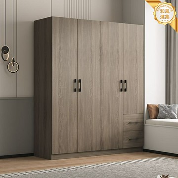 【大容量簡易】實木衣櫃 臥室衣櫃 儲物櫃 收納櫃 衣櫥 出租房衣櫃 簡約北歐風 環保板材 多層分區 組裝便捷