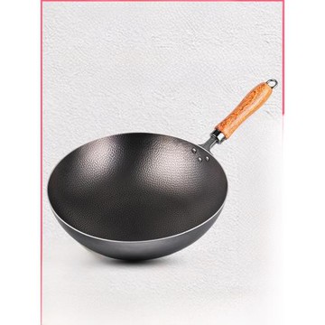 盧記純鈦家用中式無油煙無涂層不粘鍋廚具炒鍋鈦鍋炒鍋燃氣灶適用