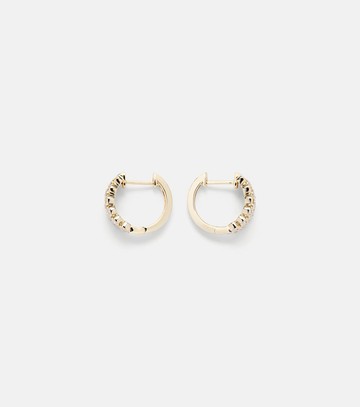 Anita Ko 3 Row 18kt gold hoop earrings with diamonds