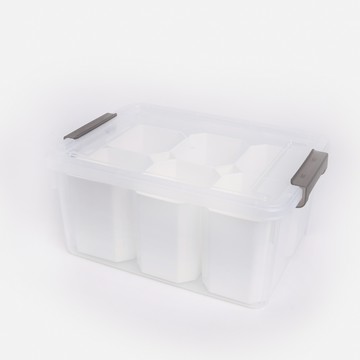 多用途透明收納箱16L 附收納桶