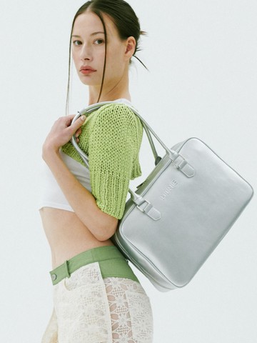 Flutter Large Shoulder Bag_Silver