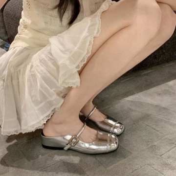 半拖版~內增高扣帶瑪麗珍包頭半拖鞋女涼拖夏新款仙女風淺口單鞋