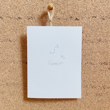 天蠍座 生日手工縫圖卡片