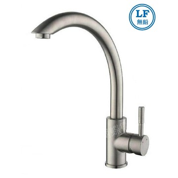 304不鏽鋼【檯面水龍頭】LF無鉛認證.35芯.天鵝管.冷熱混合