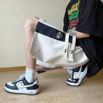 短褲男 韓版 五分褲 外穿中褲 休閑短褲 寬鬆短褲 運動褲 直筒褲 鬆緊腰帶 多尺碼可選『癮品流行』