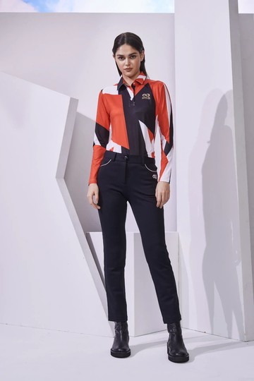 時尚休閒 服飾POLO衫 風格黑白紅女長袖上衣