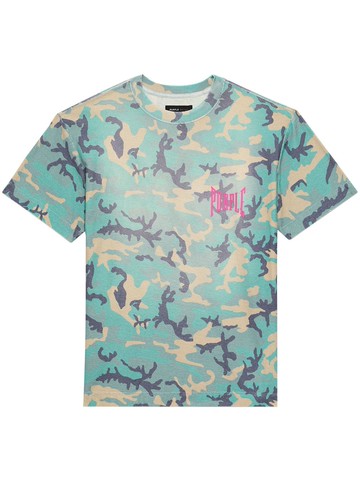 Purple Brand - graphic-print embroidered-logo cotton t-shirt - men - Cotton - XXL - Blue