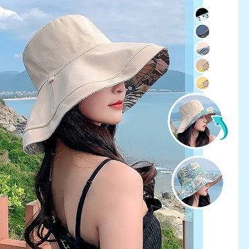 qidina時尚百搭雙面大帽簷漁夫帽-1hl / 遮陽帽抗uv 漁夫帽女 防曬帽 帽子女