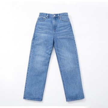 Lee 女款 425 高腰舒適直筒牛仔褲 11oz 貓鬚 刷白 | Modern