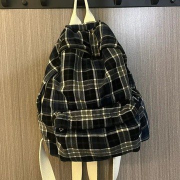 🎒爆款直降價🎒 後背包 背包 書包 雙肩包 大容量後背包復古秋冬格子大學生百搭揹包日系慵懶高級感雙肩包大容量格子書包
