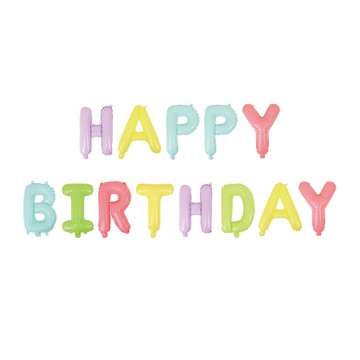 珠友 派對佈置-鋁箔糖彩HAPPY BIRTHDAY氣球/生日派對佈置/歡樂場景裝飾