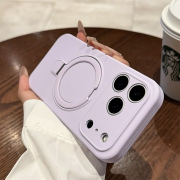 液態硅膠 Magsafe磁吸 金屬支架 鏡頭全包 適用於 iPhone18 17 16 15 14 Promax 防摔殼