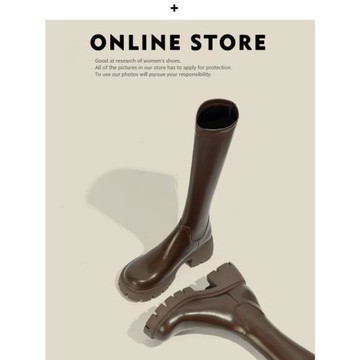 真皮長筒靴女2025新款秋冬不過膝厚底高筒靴騎士靴增高小個子長靴
