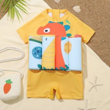 兒童浮力泳衣嬰幼兒小童可愛連體泳衣女寶寶漂浮背心救生學游泳衣