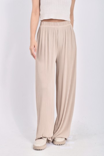 (M) yifan高腰質感鬆緊腰杏色長褲