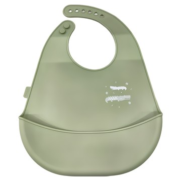 MUGU 矽膠圍兜  綠色小鱷魚  1個