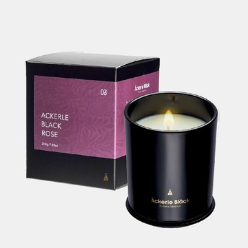 Ackerle Black 香氛蠟燭200g｜03阿克黑玫瑰．濃郁花果香氣｜居家氛圍蠟燭 台灣製 頂級調香