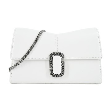 MARC JACOBS THE ST. MARC平滑皮革鎖鏈斜背包-白_廠商直送