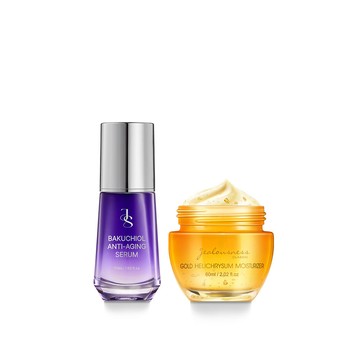 【金萃彈潤組】類A醇緊緻抗老精華50ml+黃金蠟菊全能乳霜60ml