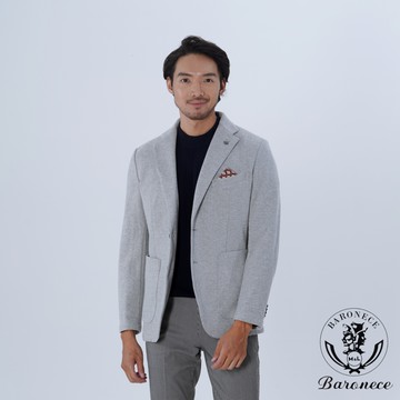 【BARONECE】簡約山形紋保暖休閒獵裝_灰(420202-03)