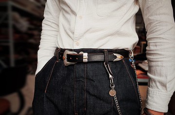 美國霍爾文皮 騎兵紳士唐草皮帶/腰帶 手工製