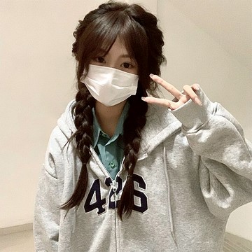 國潮牌高街連帽開衫衛衣女秋冬季寬松ins街頭慵懶風加絨拉鏈外套