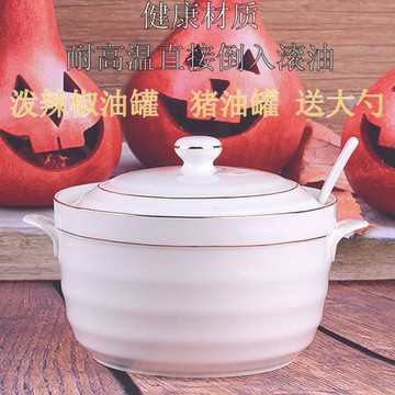 陶瓷大號辣椒油罐家用大小號豬油罐油壺廚房用品調味罐油罐調料瓶