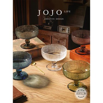 JOJO'S L. PD.Decal.杯具冰淇淋杯家用創意精致玻璃高腳 | 貼花