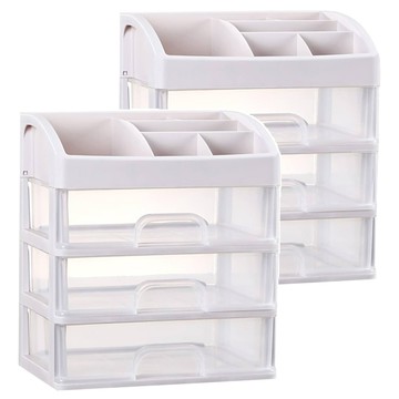 Better Buys 多用途化妝品收納抽屜式整理盒 23.3 x 17 x 26.8cm 3層  透明色  2個