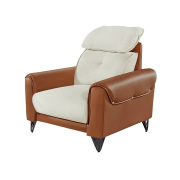 【本木】奧地利 貓抓皮親膚功能沙發1人坐灰駝配  (灰#9810+駝#9115)