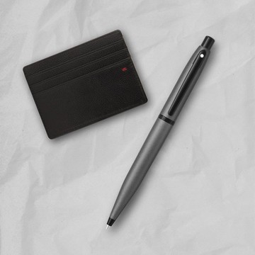 【SHEAFFER】VFM系列霧黑原子筆+經典卡夾禮盒 免費刻字