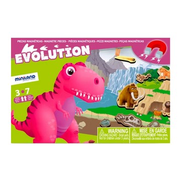 Miniland 侏儸紀冒險磁鐵遊戲板 Set 認識史前不同階段環境與生物 強力吸磁 牢固不易掉 可折疊小體積  1盒  19 個磁鐵片