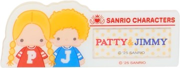 asdfkitty*三麗鷗 壓克力姓名牌 別針 徽章 胸針-紫盒-PATTY & JIMMY-日本正版