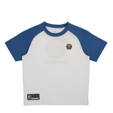 NBA DENVER NUGGETS 短袖上衣 拉格蘭袖T恤 白/藍 童裝 中性款 35261014 80 noB27