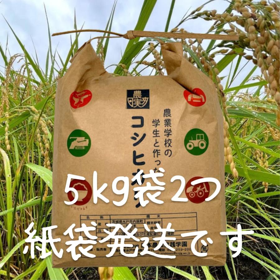 農業学校が作ったコシヒカリ10kg　無洗米　白米　７分つき　３分つき　精米した て　こしひかり　茨城県産　米