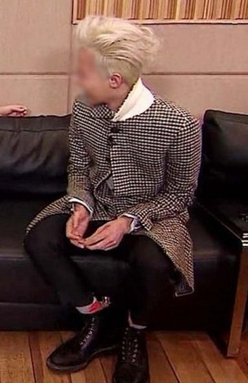 GD 千鳥格紋 西裝外套 訂製服 權智龍 大衣 格子 立領 無領