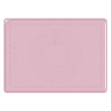 OMG 北歐風 抗菌級矽膠刻度烘焙墊/不沾和麵墊 櫻花粉  60 x 40cm  1個