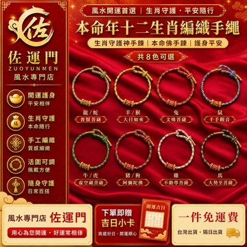 一件免運 隔日出貨 本命年十二生肖編織手繩 生肖守護神手鍊 本命佛手鍊 化太歲手鍊 紅繩手鍊 開運招財手鍊 護身平安手鍊
