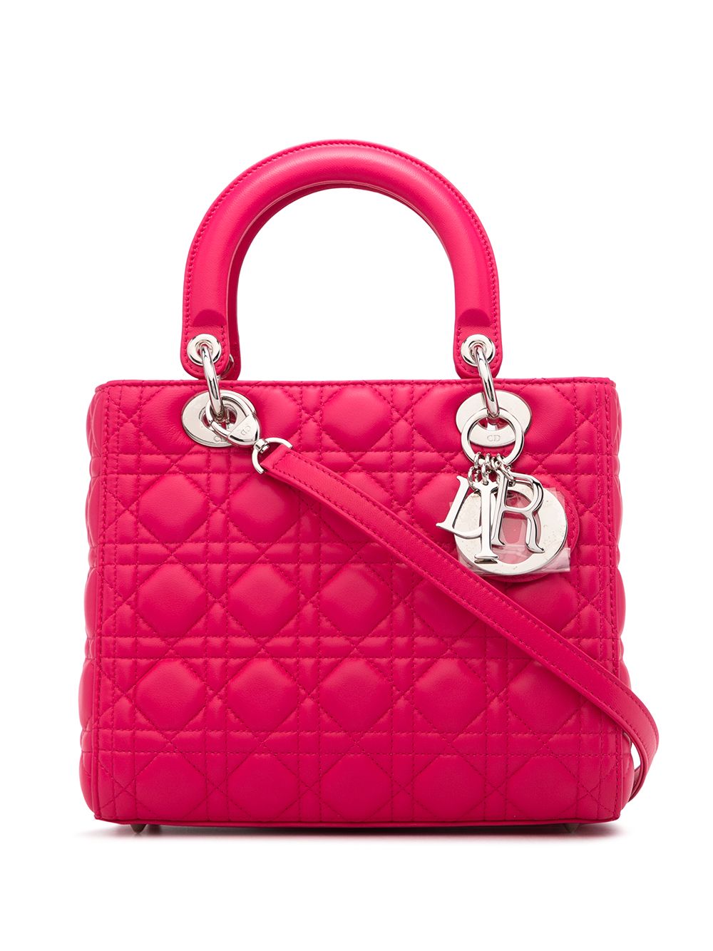 Christian Dior - 2013 pre-owned Lady Dior Cannage mini bag - women - Leather - One Size - Pink